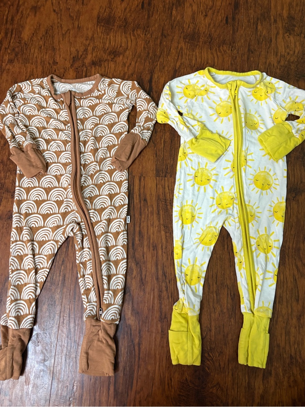 Little Sleepies Brown Rainbow & Yellow Sun Pajama Set